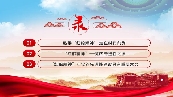 【党史教育】红船精神学习教育党课PPT模板