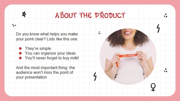 女孩力量卡通人物通用PPT模板