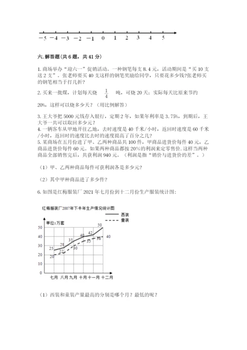 北师大版小学数学六年级下册期末检测试题及完整答案（考点梳理）.docx