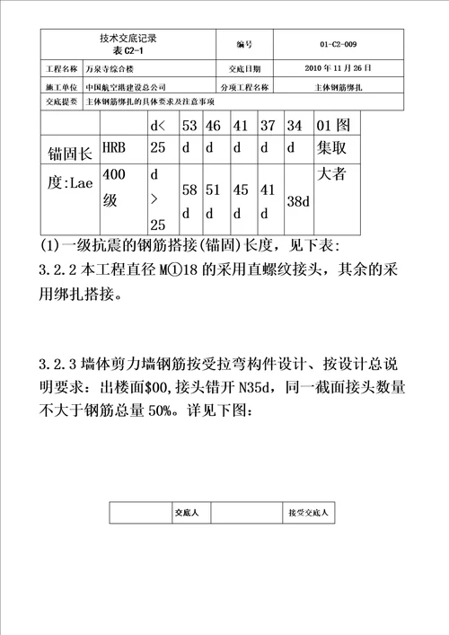 009主体钢筋绑扎技术交底