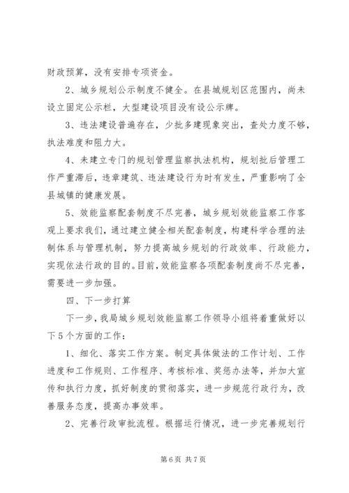 建设规划局城乡规划效能监察工作自查报告.docx