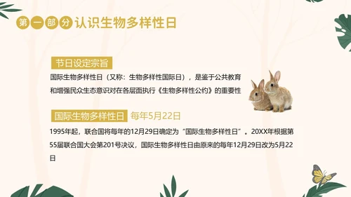 国际生物多样性日生物多样性知识宣讲PPT课件