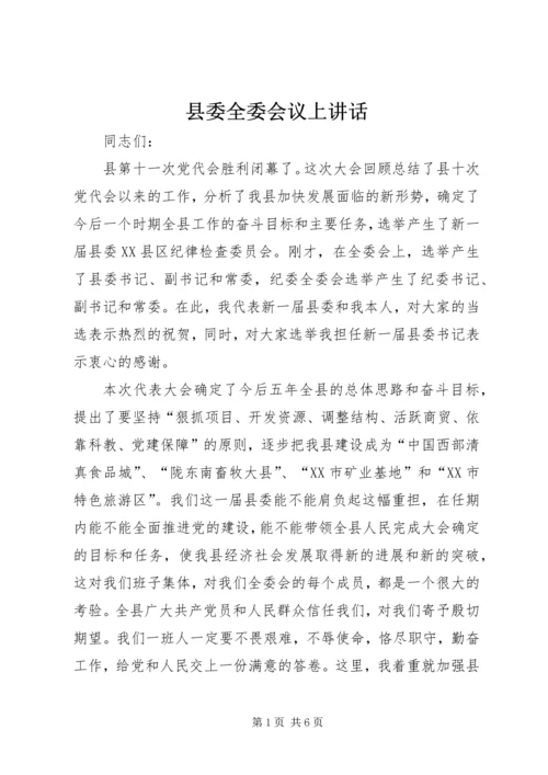 县委全委会议上讲话.docx