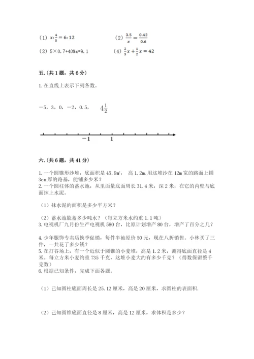 小学六年级下册数学摸底考试题附完整答案【各地真题】.docx