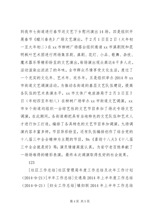 文体局上半年工作总结及下半年工作计划.docx