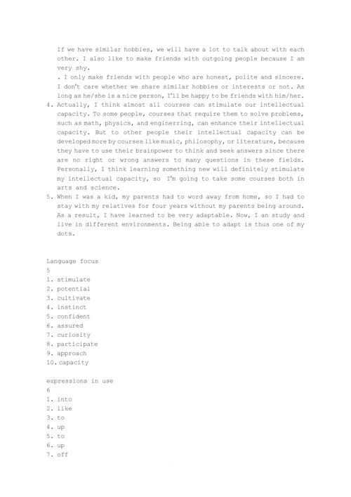 新视野大学英语(第三版)第一册读写教程课后习题答案.docx