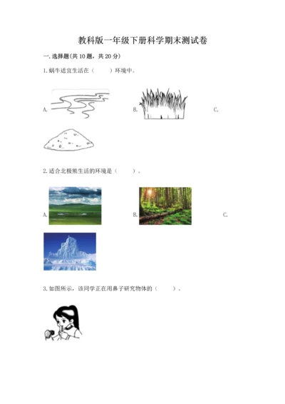 教科版一年级下册科学期末测试卷【综合卷】.docx