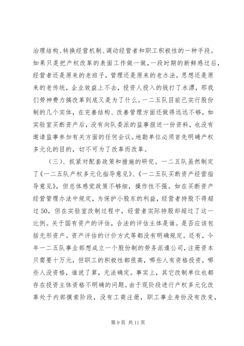 关于产权多元化改革的思考 (4).docx