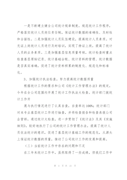 统计专业技术工作总结(多篇).docx