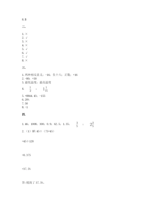 人教版六年级数学下学期期末测试题附完整答案【夺冠】.docx