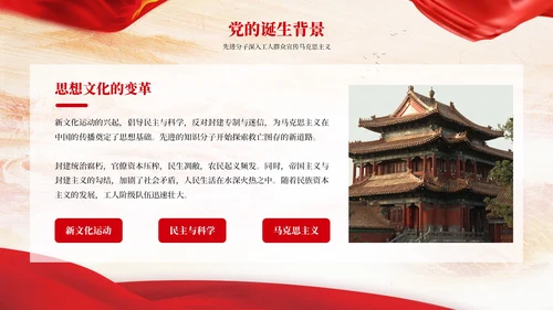 红色党政风党的光辉历史PPT模板