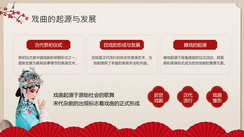 红色中国风戏曲小课堂PPT模板
