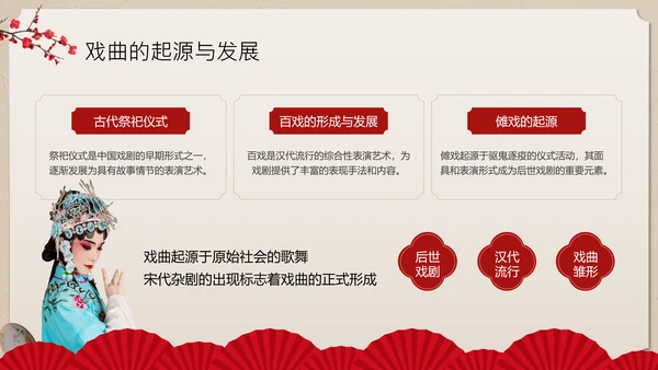 红色中国风戏曲小课堂PPT模板