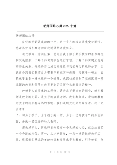 幼师国培心得2022十篇.docx