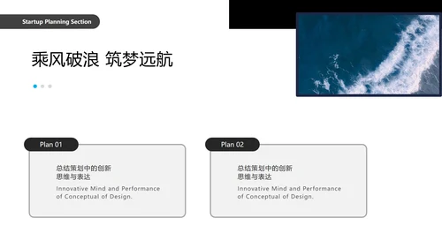 白色商务乘风破浪总结汇报PPT模板