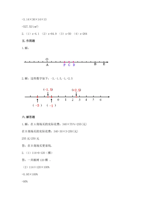 最新人教版六年级下册数学期末测试卷加下载答案.docx