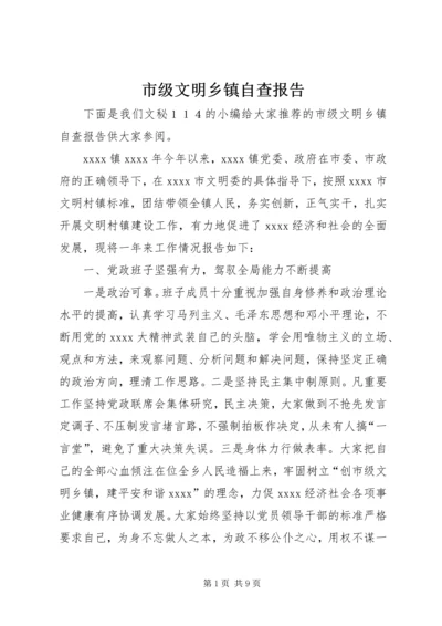 市级文明乡镇自查报告.docx