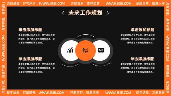 可爱卡通风蛇年年终总结汇报PPT