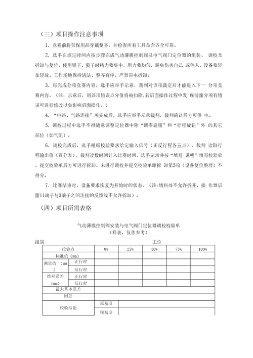 2015全国职业院校技能大赛化工仪表自动化赛项中职组