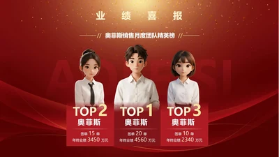 红绸金色商务业绩喜报年终汇报PPT单页