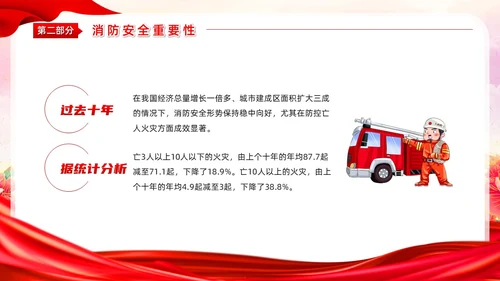清新党建风预防为主生命至上全国消防宣传月主题活动PPT模板全国消防宣传日消防日消防安全月