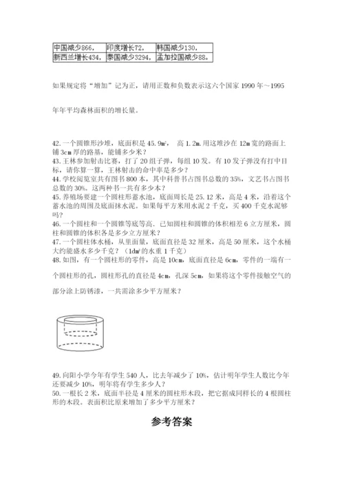 六年级小升初数学解决问题50道【培优a卷】.docx