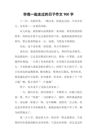 你我一起走过的日子作文900字.docx