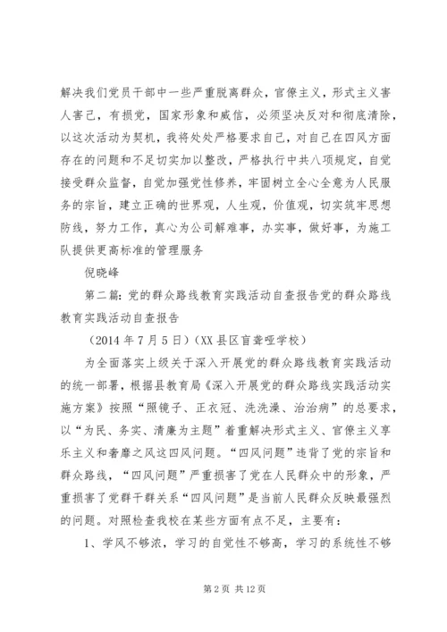 党的群众路线教育活动自查报告.docx
