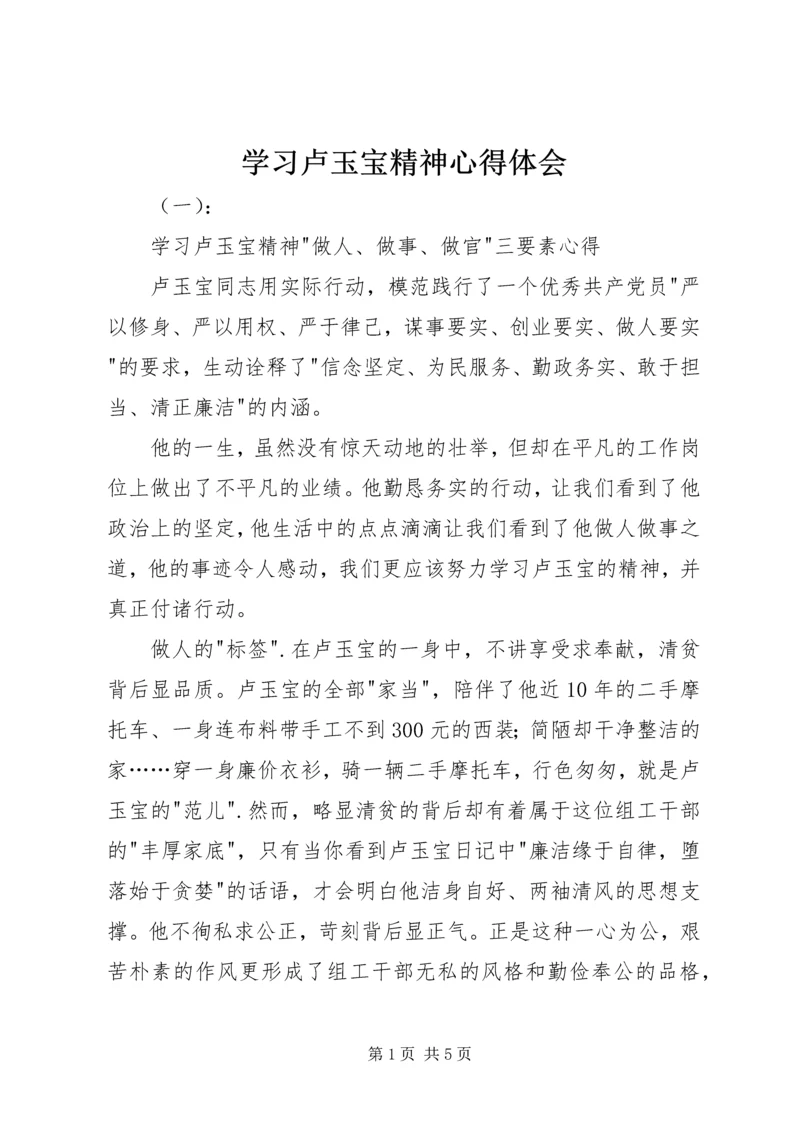 学习卢玉宝精神心得体会.docx