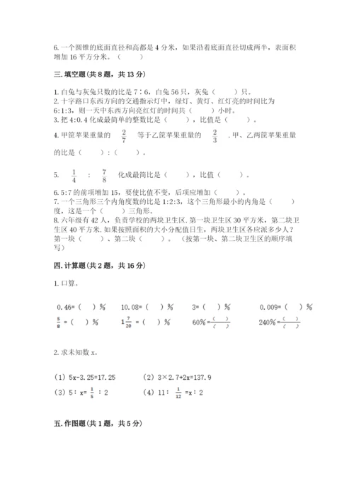 北票市六年级下册数学期末测试卷及完整答案1套.docx