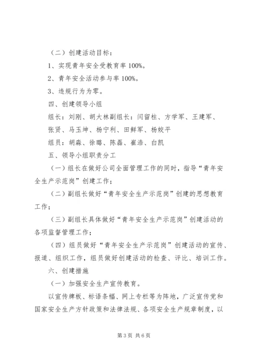 青年安全生产示范岗实施方案.docx
