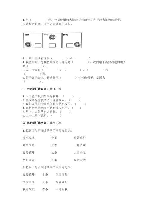 教科版二年级上册科学期末测试卷【典优】.docx