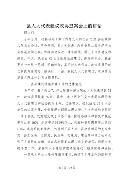 县人大代表建议政协提案会上的讲话.docx