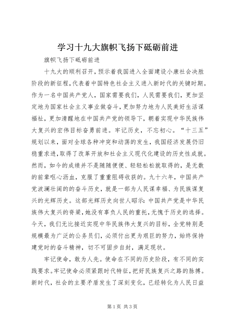 学习十九大旗帜飞扬下砥砺前进.docx