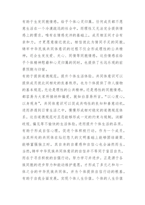 铸牢中华民族共同体意识征文作文.docx