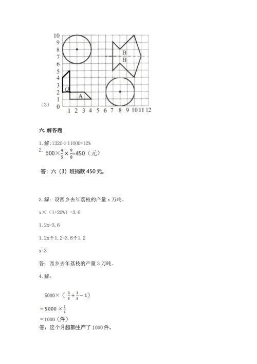 小学六年级上册数学期末考试卷（中心小学）.docx