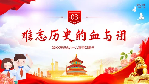 九一八事变纪念日勿让九一八勿忘国耻918PPT课件