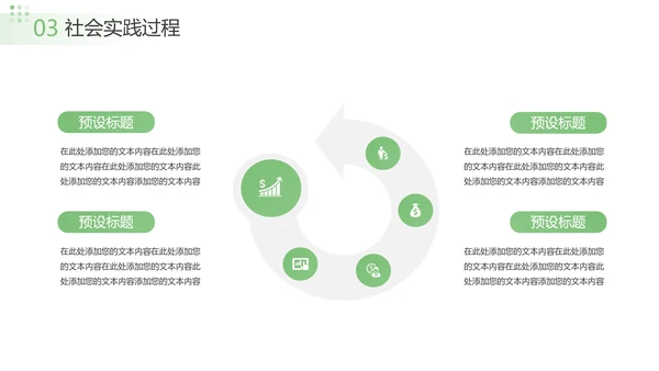 绿色大学生暑假社会实践报告汇报PPT模板