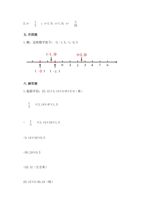 小学数学毕业测试卷附答案【夺分金卷】.docx