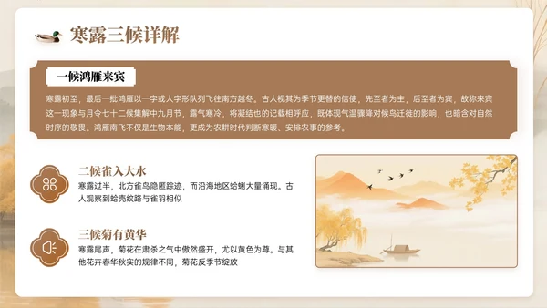 棕色系中国风寒露节气知识PPT模板
