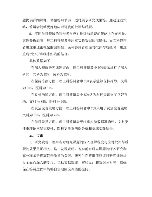 答辩过程中如何有效回应批评与质疑