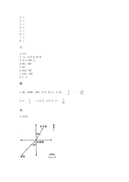 人教版小升初数学模拟试卷含答案【夺分金卷】.docx