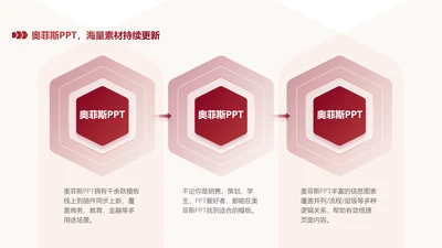 简约风红色PPT流程页