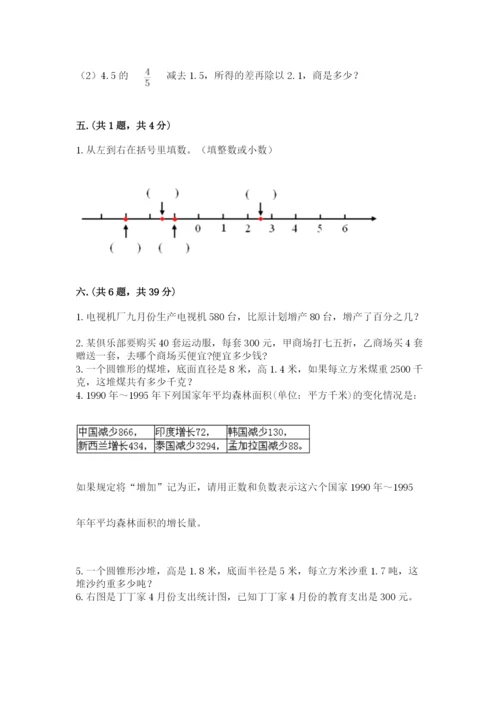 青岛版数学小升初模拟试卷含答案（预热题）.docx