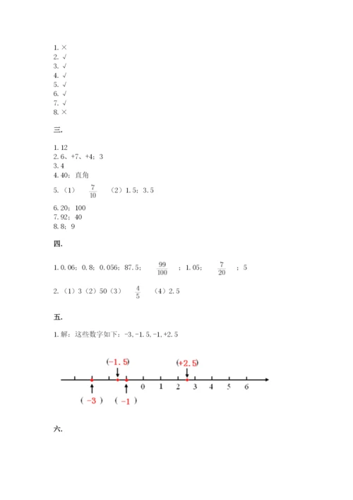 小学毕业班数学检测卷及答案（名师系列）.docx