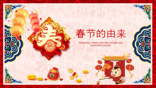 新年春节习俗民俗传统文化除夕PPT模板