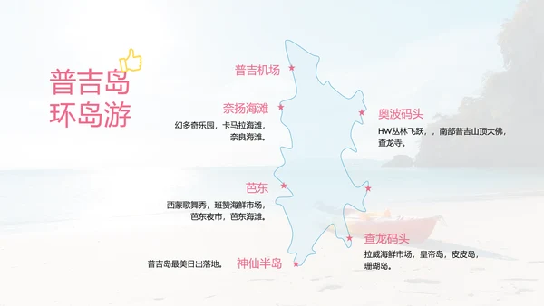 粉蓝色简约泰国普吉岛旅游攻略