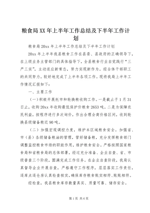 粮食局XX年上半年工作总结及下半年工作计划 (2).docx