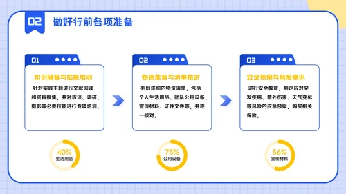 蓝黄色立体风社会实践主题PPT模板