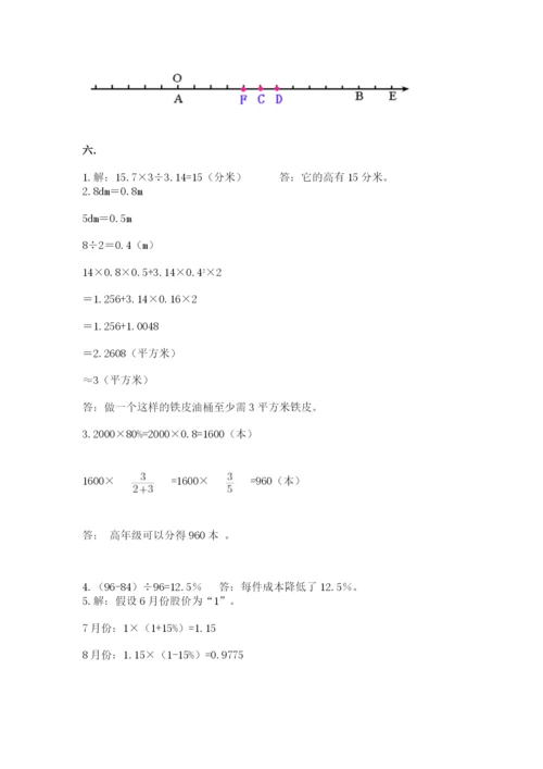 苏教版六年级数学下学期期末测试题加精品答案.docx